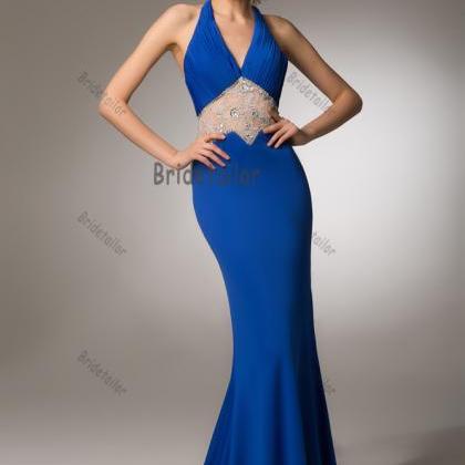 Mermaid Party Dress Halter Neckline Backless Style