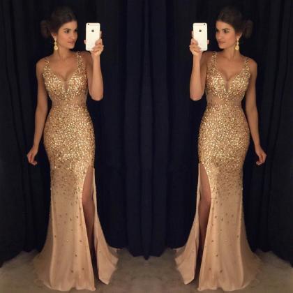 Beading Long Prom Dresses ,popular Party..