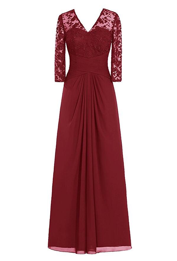 Long A-Line Chiffon Evening Dress Featuring Sweetheart Illusion Lace ...