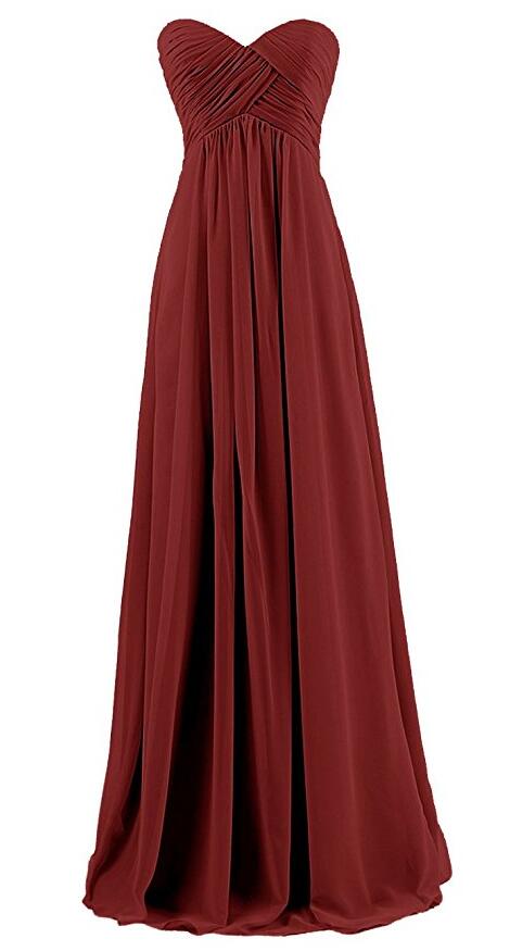 burgundy floor length gown