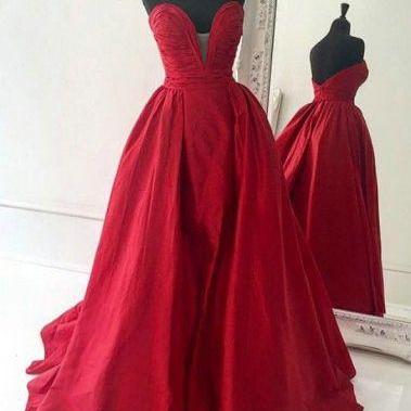Strapless Red Floor Length Prom Dresses on Luulla